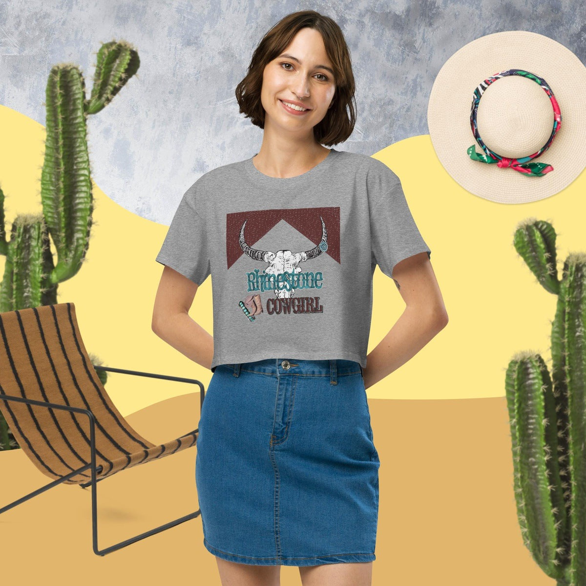 Rhinestone Cowgirl Graphic Crop Tee
