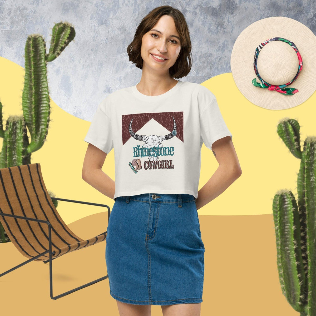 Rhinestone Cowgirl Graphic Crop Tee