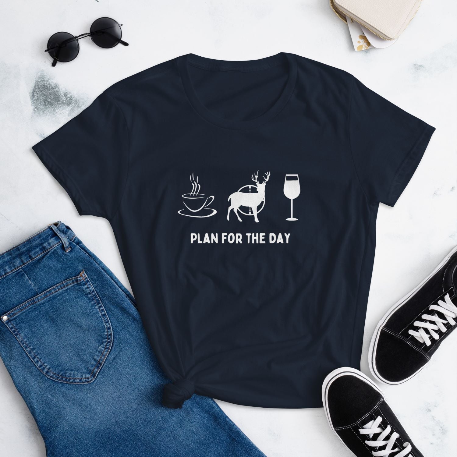 Plan for the Day: Coffee Hunting Wine Graphic Tee