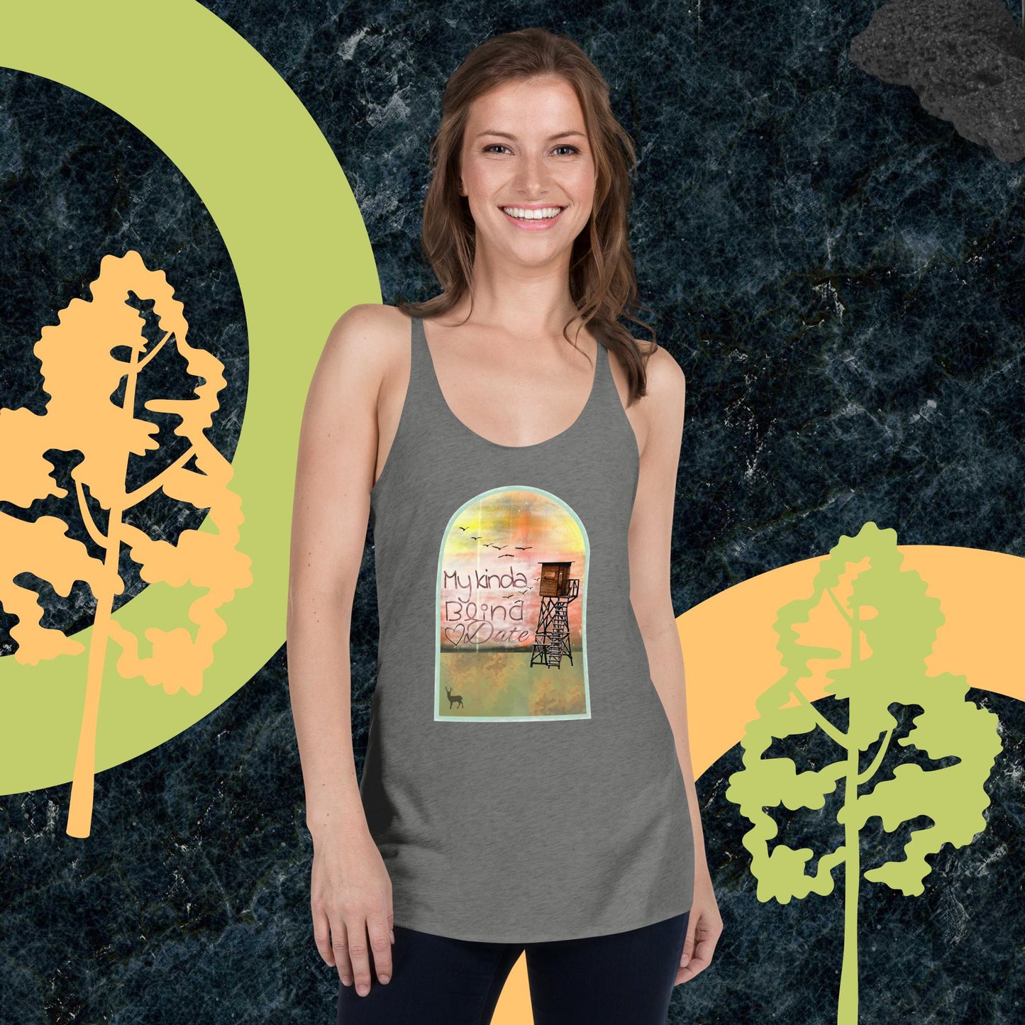 My Kinda Blind Date Graphic Hunting Tank Top