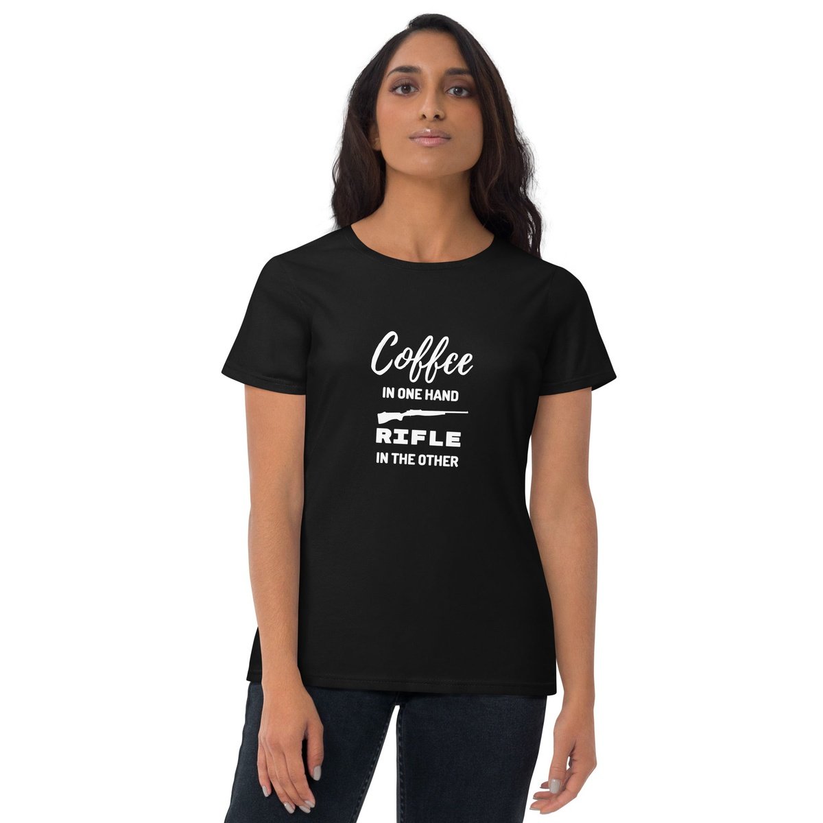 Coffee in One Hand Rifle in the Other T-shirt