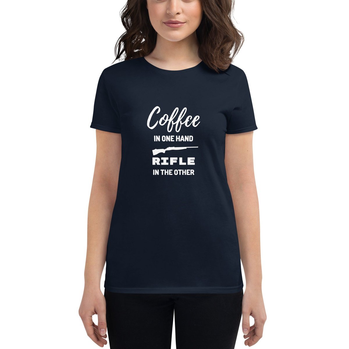 Coffee in One Hand Rifle in the Other T-shirt