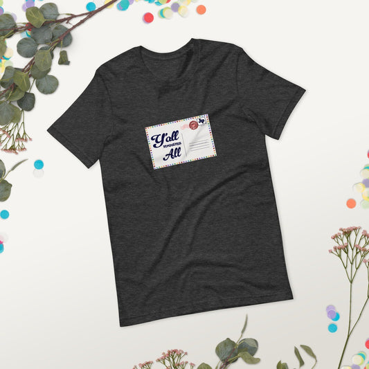Y'all Means All Postcard Inclusive Graphic Tee Shirt - Pride