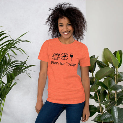 Plan for Today Coffee Hunting Wine Graphic Tee