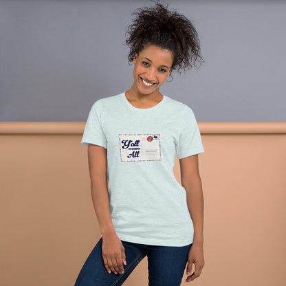 Y'all Means All Postcard Inclusive Graphic Tee Shirt - Pride