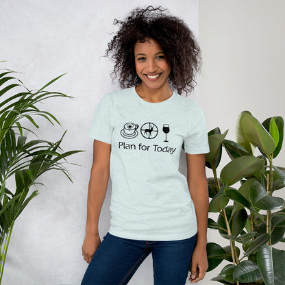Plan for Today Coffee Hunting Wine Graphic Tee