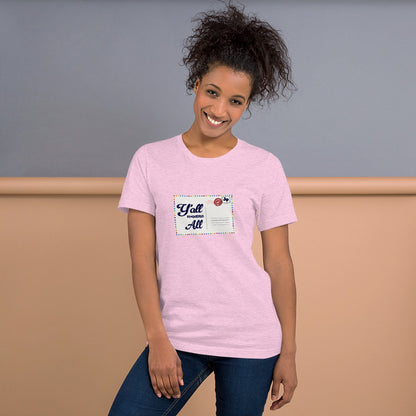 Y'all Means All Postcard Inclusive Graphic Tee Shirt - Pride