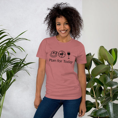 Plan for Today Coffee Hunting Wine Graphic Tee