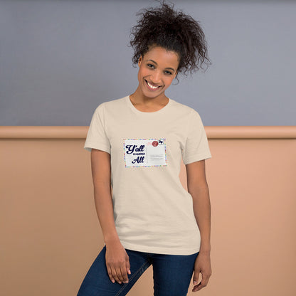 Y'all Means All Postcard Inclusive Graphic Tee Shirt - Pride