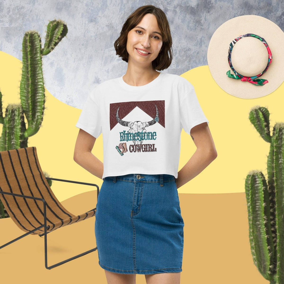 Rhinestone Cowgirl Graphic Crop Tee