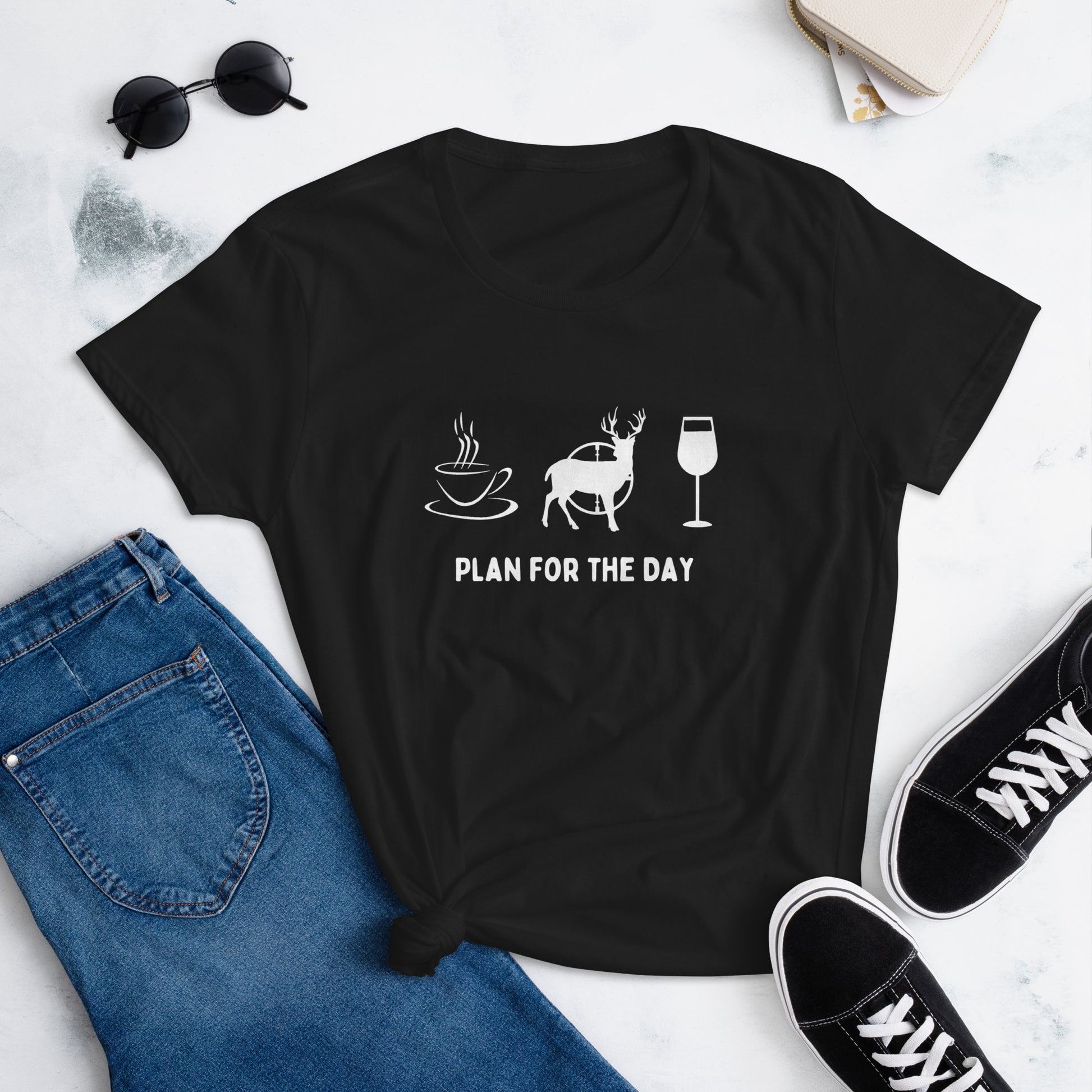 Plan for the Day: Coffee Hunting Wine Graphic Tee