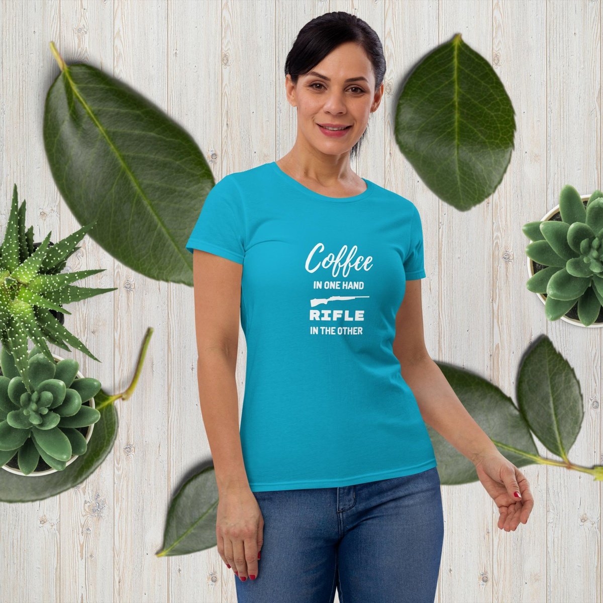 Coffee in One Hand Rifle in the Other T-shirt