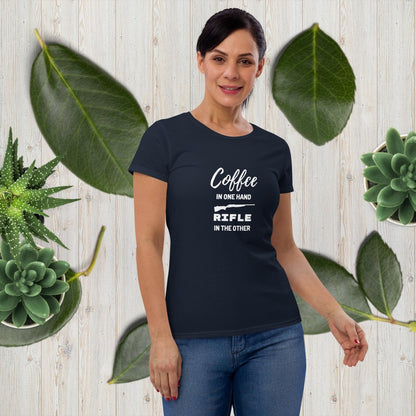 Coffee in One Hand Rifle in the Other T-shirt