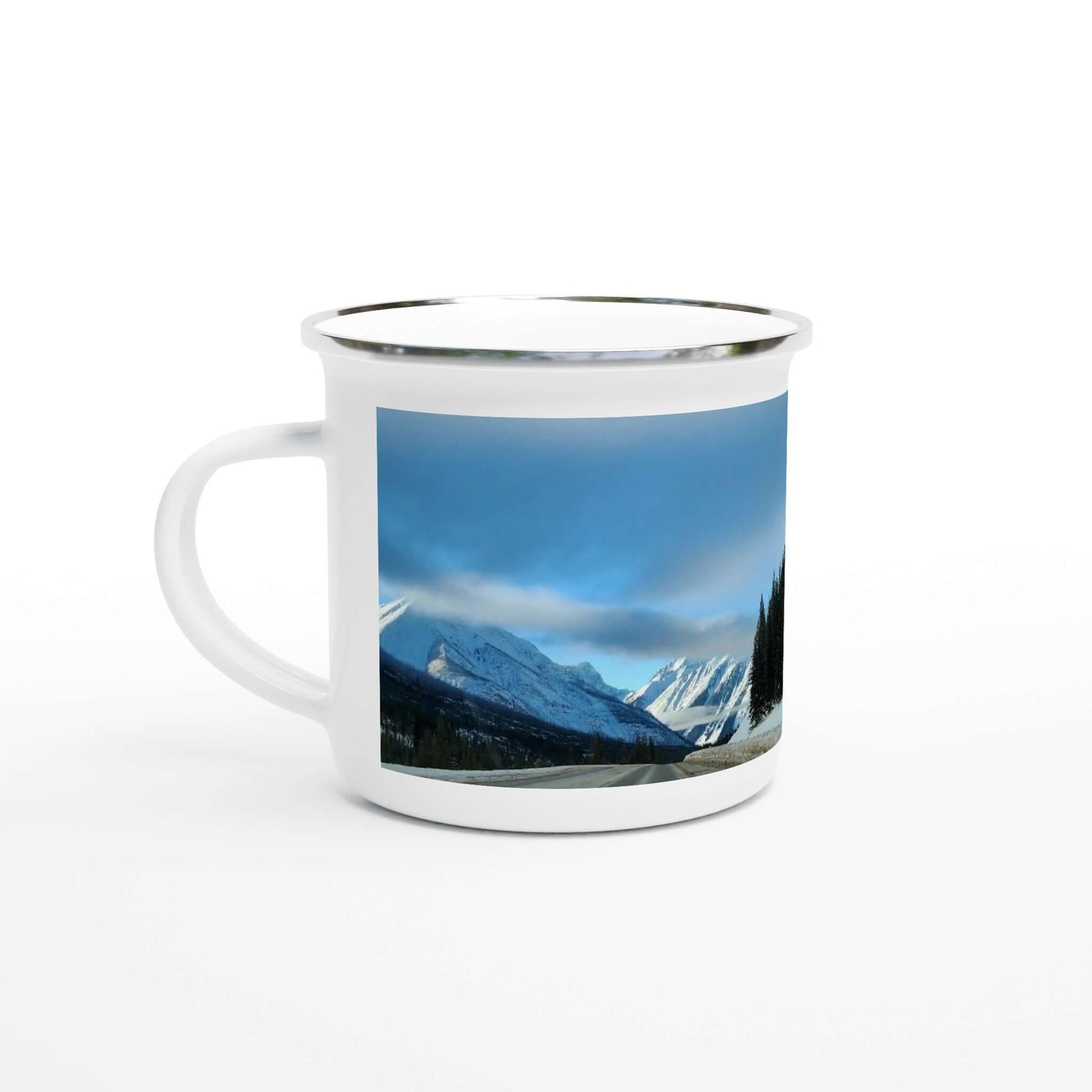 The Mountains are calling and I must Go Vintage Cottage Enamel Mug